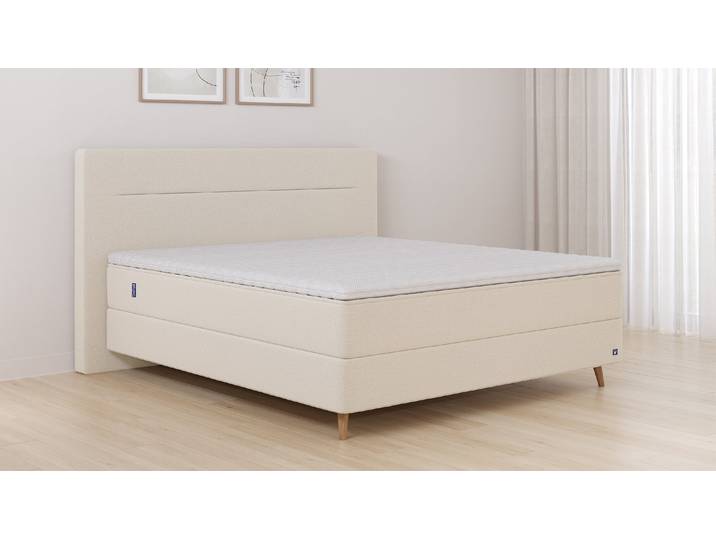 BRUNO Boxspringbett Premium 140x200cm in Beige Matratzen-Härtegrad: Links H2 / Rechts H2 mehrfach ausgezeichnet in Design & Qualität