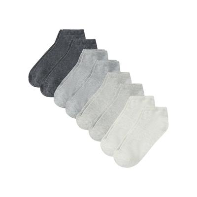 Sneakersocken BONPRIX, Herren, Gr. 35-38, grau (hellgrau meliert, grau meliert, natur meliert, anthrazit meliert), Baumwollmischung, meliert, unifarben, elastisch, Socken Sneakersocken, je 2 pro Farbweg