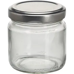 Vorratsglas 6 tlg., rund, mit silbernem Deckel, Inhalt: 0,106 Liter, TO53