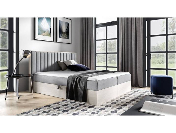 Designer Holzbett Jonah mit Stauraum - 120x200 - Grau - Nordic Teak - Luxusbetten24
