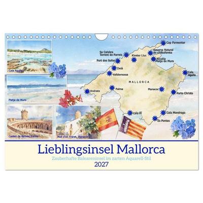 Lieblingsinsel Mallorca (Wandkalender 2027 DIN A4 quer), CALVENDO Monatskalender