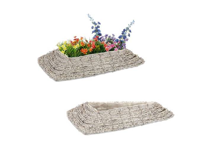 Relaxdays Dreieckiger Blumentopf im 2er Set