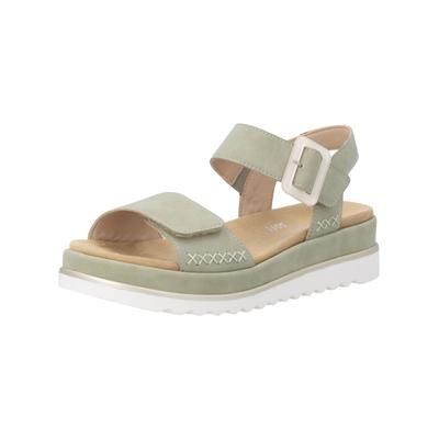 Riemchensandale REMONTE "Remonte Sandalen Leder", Damen, Gr. 39, grün, Leder, Schuhe Riemchensandale
