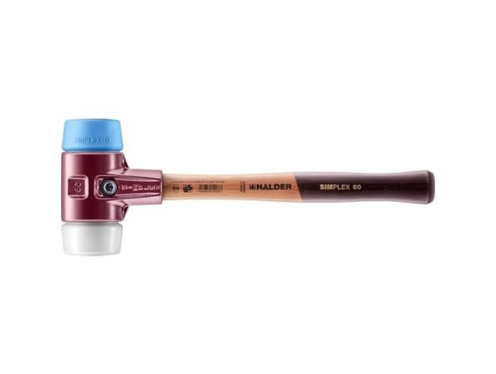 Maillet SIMPLEX\, TPE souple/superplastique; avec boîtier en fonte malléable et manche en bois de haute qualité D=60 mm 3017.060