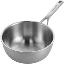 KitchenAid Chefs Pfanne Kasserolle (CC006025-001), Pfanne + Kochtopf, Silber