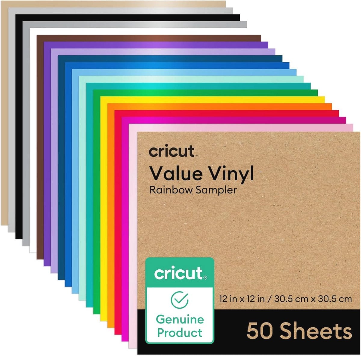 Permanent Vinyl Regenboog Sampler - 50 stuks - 50ft, 12x12 inch vellen