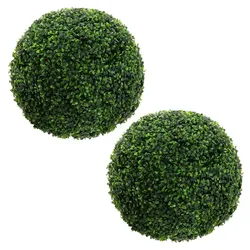 ML-Design 2er Set Künstliche Buchsbaumkugel Ø45 cm, UV-beständig, Dekokugeln grün für Innen & Außen
