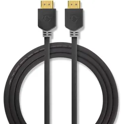 Nedis High Speed HDMI TM Kabel mit Ethernet | HDMITM Stecker | 4K@60Hz | ARC | 18 Gbps | 10.0 m | rund | PVC | Anthrazit | Verpackung mit Sichtfenster