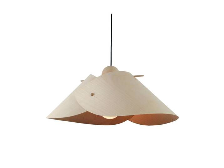 Suspension bois en feuilles de bouleau l.55cm