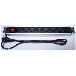 PremiumCord Panel napájecí do 19" racku 1.5U, 8x230V, 2m kabel, vypínač, Serverschrank Zubehör