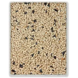 Terralith Farbmuster Edelsteinteppich -Hämatit / Crema-