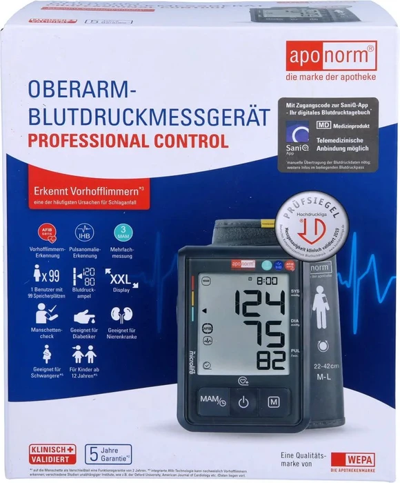 Aponorm Blutdruckmessgerät Prof.Control Oberarm 1 St Gerät