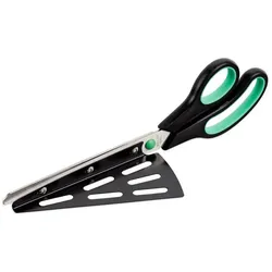 Relaxdays Pizzaschere mit Pizzaheber Grün,Schwarz,Silber