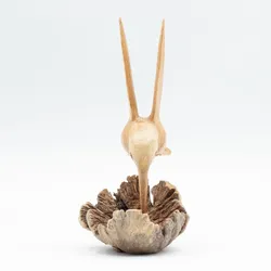 Handmade Parasite Wood Art Carving - Nectar Drinking Hummingbird