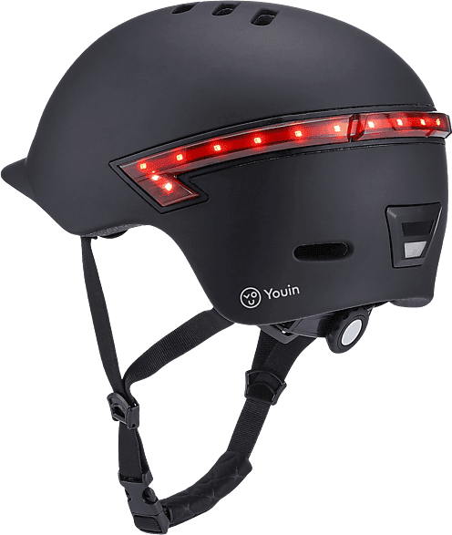 Casco - Youin LED, Talla M, LED intermitente, Mando a distancia, USB, Negro