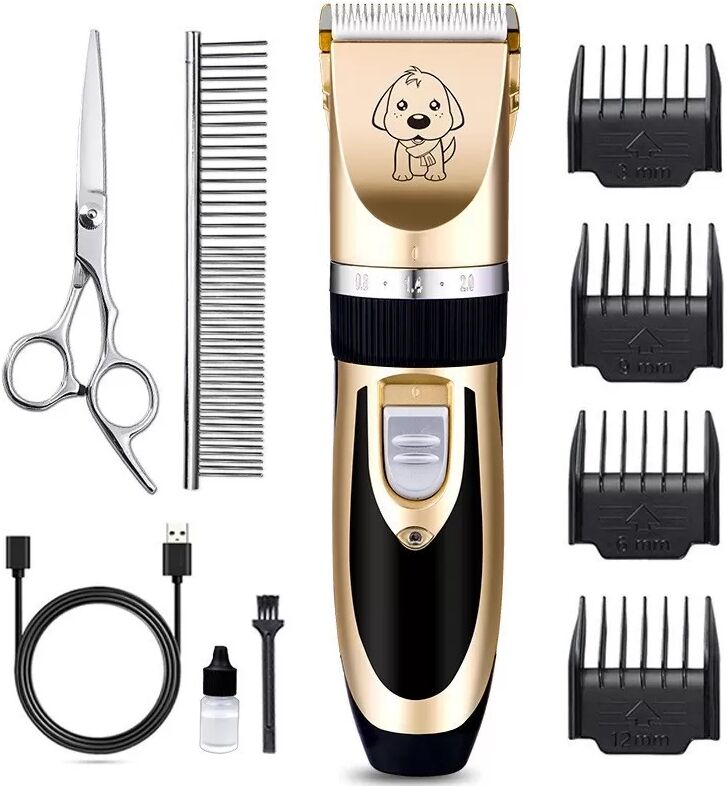 INF Professionelle Tierhaarschneidemaschine mit Keramikklinge & Stahlkamm - Gold