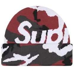 Supreme Camo Big Logo Beanie Red Camo
