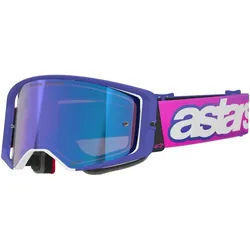 Alpinestars Supertech Vision Vista, Crossbrille verspiegelt - Lila/Pink/Weiß Blau/Lila-Verspiegelt