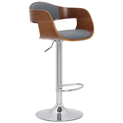 TPFLiving Barhocker Kingsley Gestell Metall in Chromoptik Holz/Kunstleder Natura/Schwarz