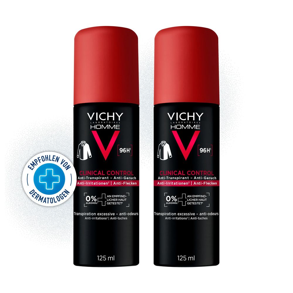 Vichy Homme Deo Spray Aero 96h Doppelpack 2x125 ml Deospray