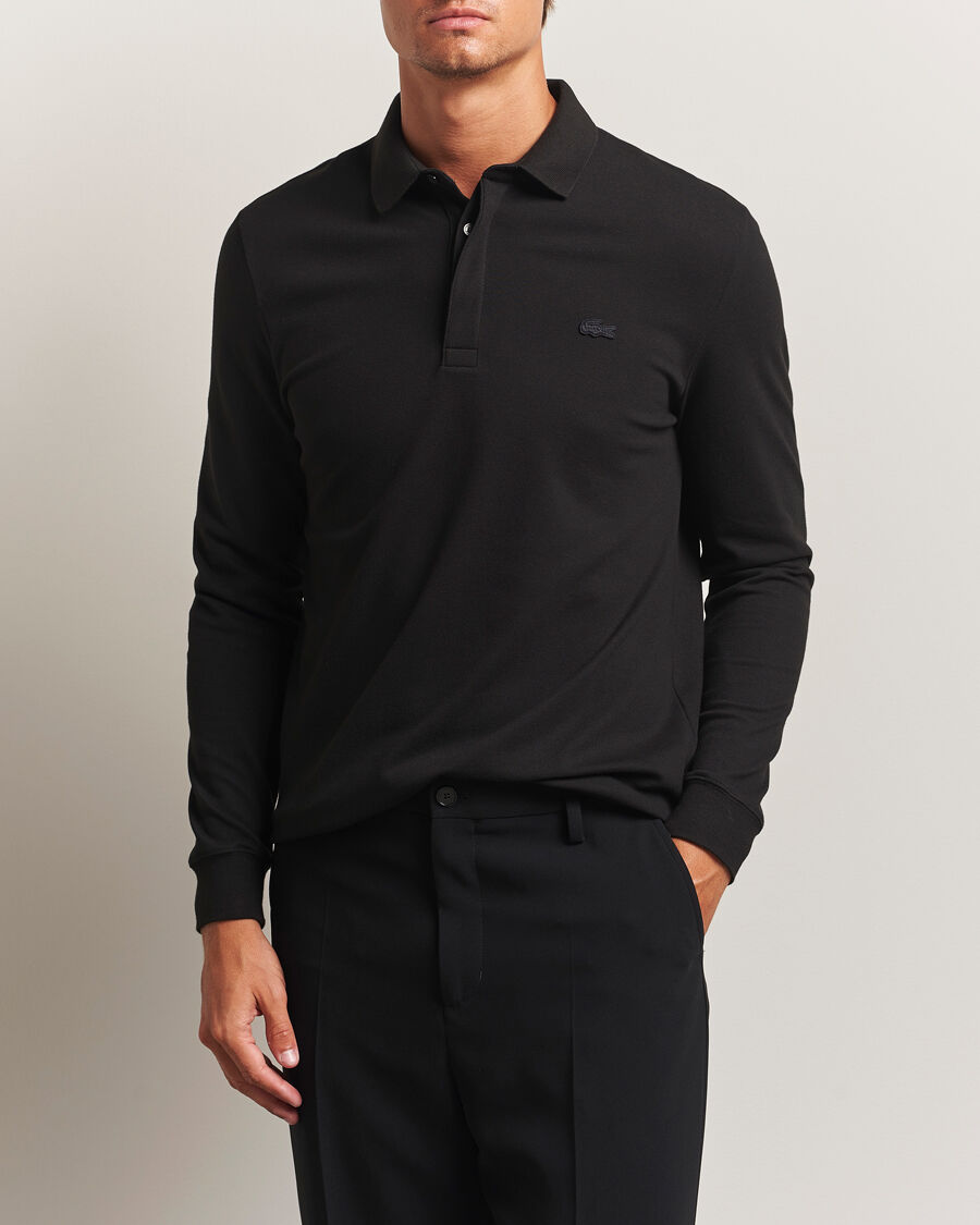 Lacoste Paris Long Sleeve Polo Piké Black men L Sort