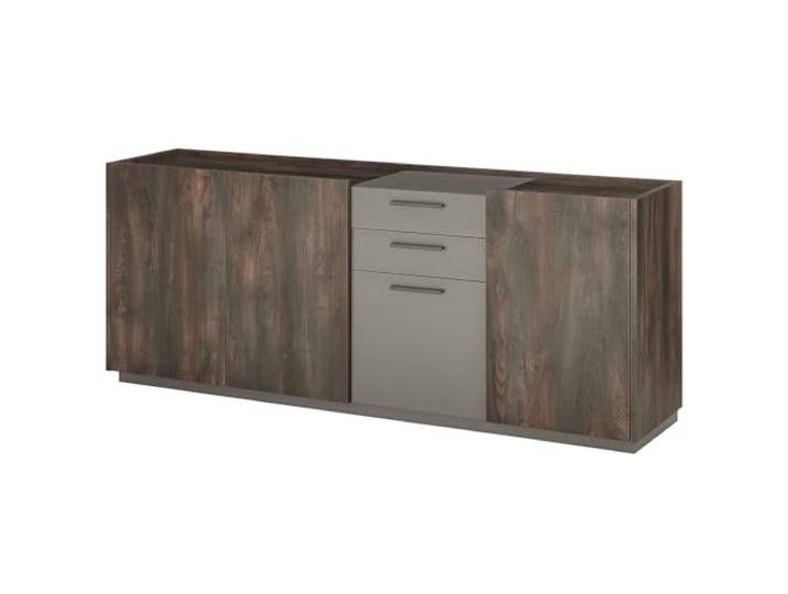 Lomadox Sideboard Kommode 200cm in Eiche mit anthrazit