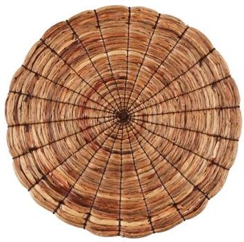 Saro Lifestyle "Woven Water Hyacinth Round Placemats (Set of 4) - Natural Textured Table Placemats for Dining, Kitchen & Entertaining, 15"""