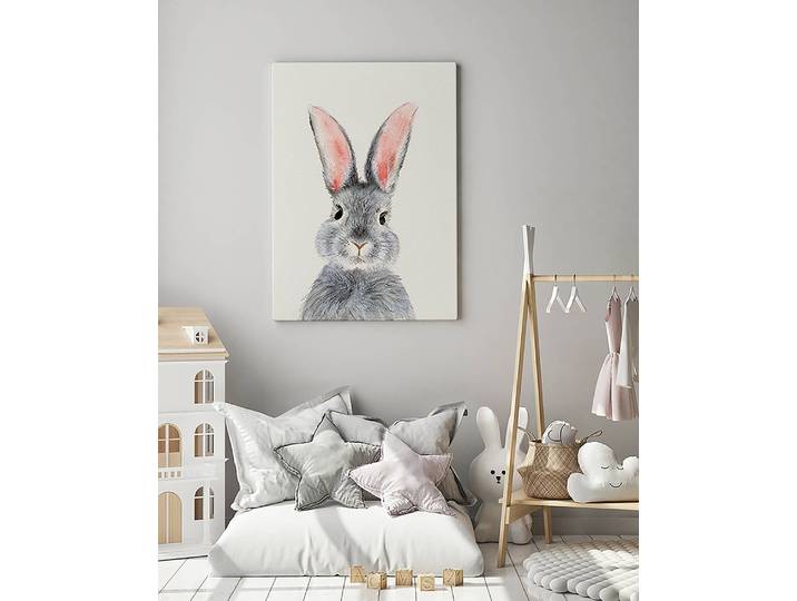 Impression sur toile Watercolor Rabbit 60 x 80cm Multicolore