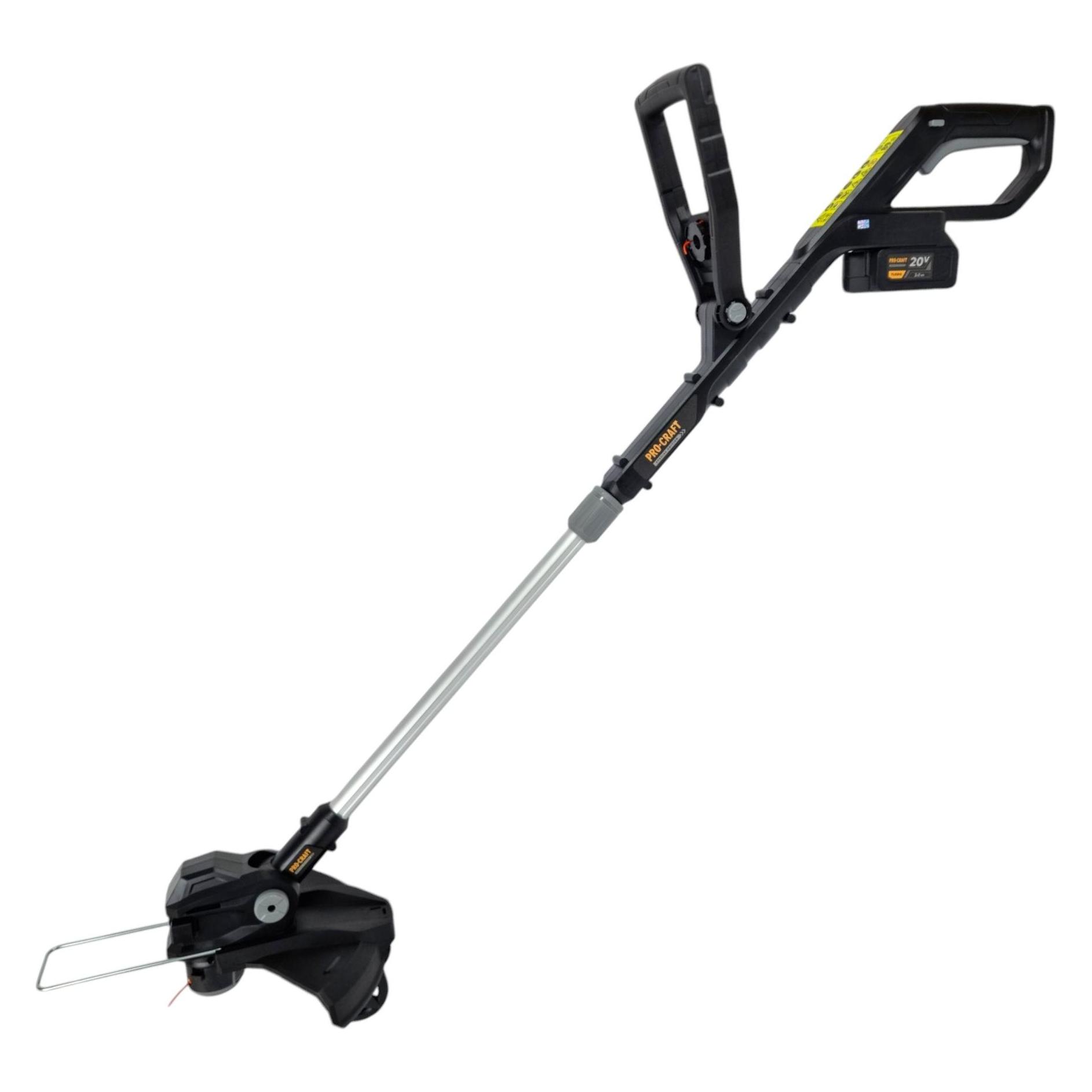Procraft CT20BL Akku Rasentrimmer 20 V 30 cm Brushless + 1x Akku 3,0 Ah + Ladegerät (Metallschneideblatt, Trimmfaden) (CT20BL-1B)