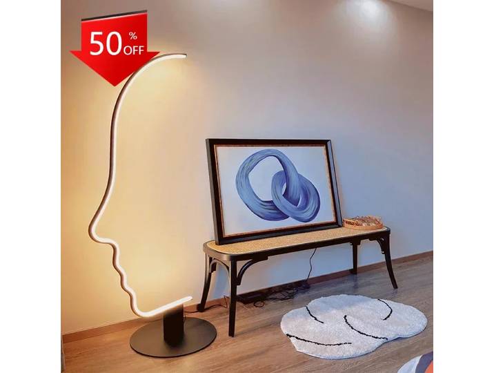 Nouvelle Lampe sur Pied LED RGB 2025, Design Nordique Minimaliste et Créatif, Motif Visage Humain, pour Salon, Chambre, Décoration Intérieure, Chevet, Coin, Ambiance