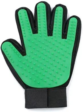 Quick Pick Pro Silicone Pet Grooming Gloves For Dogs & Cats Soft Deshedding Gloves Hair Removal Brush left Green 2pcs