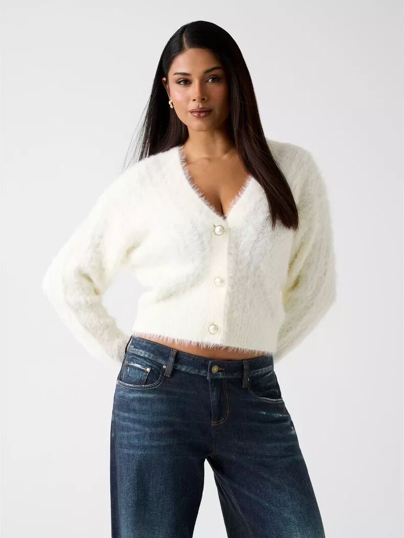 Guess - Cardigan, für Damen, Offwhite, Größe L