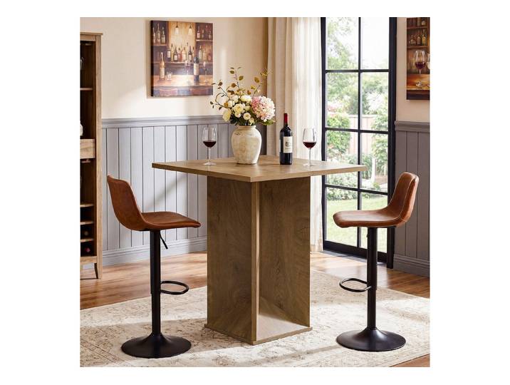 Tribesigns Bartisch 80×80×90cm quadratischer Stehtisch, kleiner Bistrotisch, Küchentisch