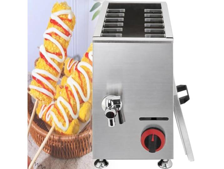 Kommerzieller Käse-Hot-Dog-Sticks-Maker, Corn-Dog-Friteuse 21 L, Hot-Dog-Gasfritteuse, Fritteuse, Corn-Dog-Friteuse, Wurstgrillherd, Für Restaurant, Zuhause, Snackbar
