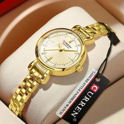 Uplift Essentials Elegant Floral Engraved Bracelet Watch Luxury Fashion Dress Wristwatch For Sophisticated Women gold Black