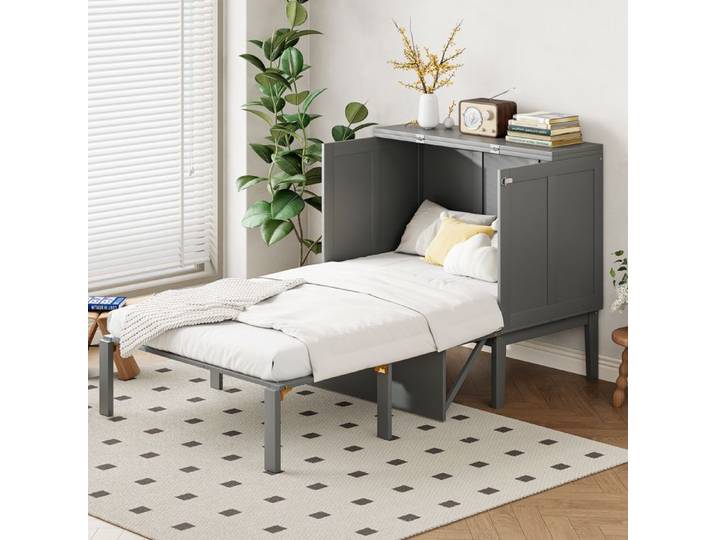 Dimensions 90x200 cm lit style solide et protégé lit pour adolescent couleur gris