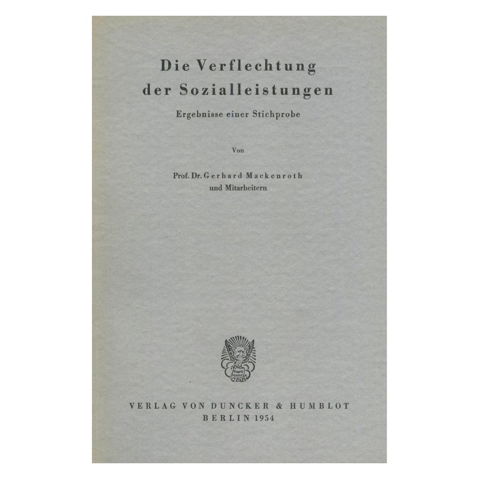 Duncker & Humblot Die Verflechtung der Sozialleistungen. (Deutsch, Softcover, Gerhard Mackenroth) (56962860)