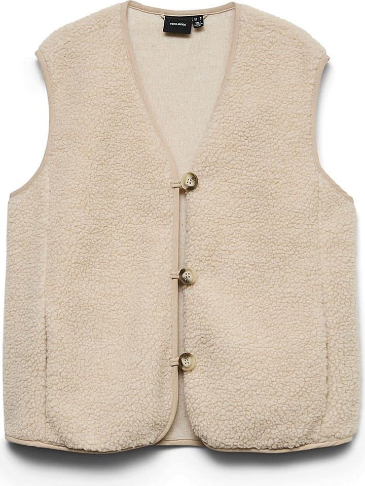 Vero Moda Teddyweste in Beige - M