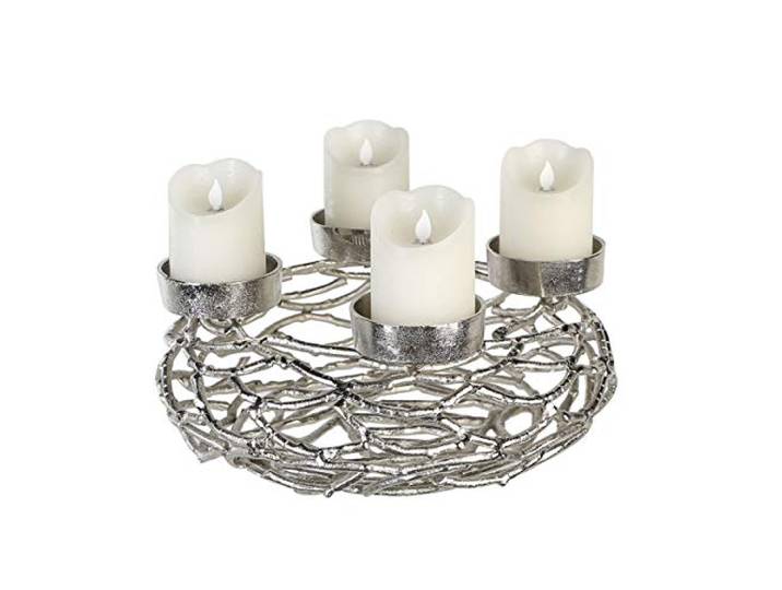 Casablanca Adventsleuchter Twigs antik-silberD.37cm [W]