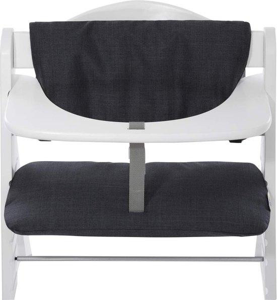 Hauck Alpha Zitkussen Deluxe Stoelverkleiner voor houten kinderstoel - Zwart/grijs - 2 stuks