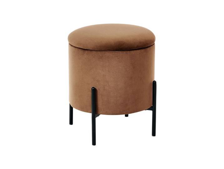 Pouf de rangement WENONA Velours Marron foncé