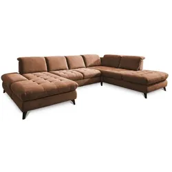 Wohnlandschaft Trento Stoff Gold Kupfer