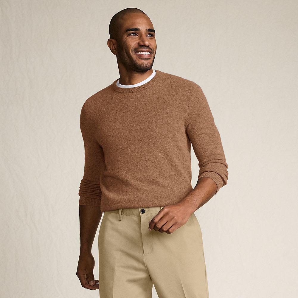 Kaschmirpullover mit rundem Ausschnitt, Herren, size: regular, Braun, Kaschmir, by Lands' End