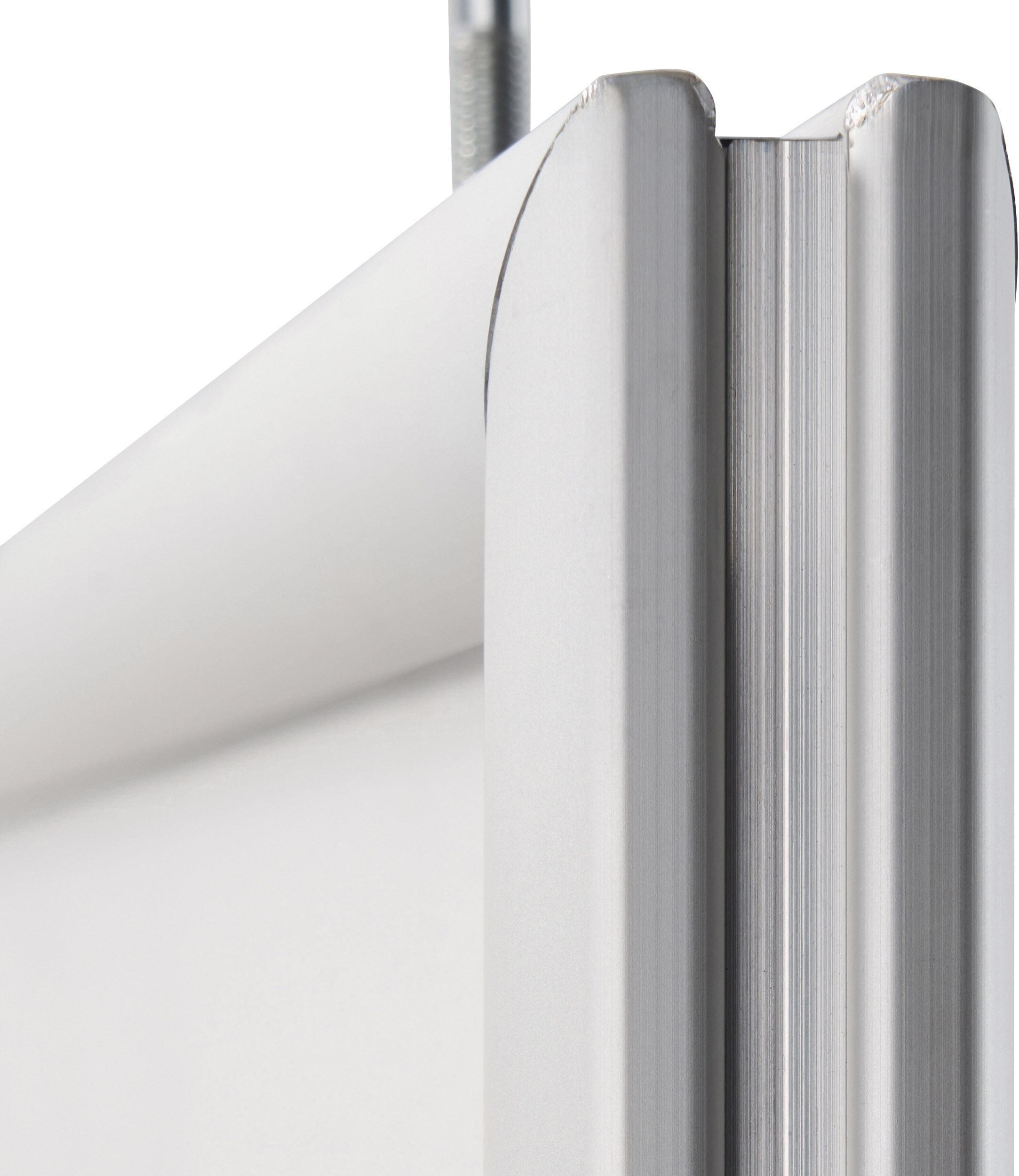 SPRINTIS 1 Cornice a scatto bifacciale A2, con sospensione a soffitto, argento, alluminio, Plastica