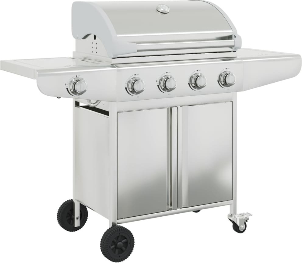 Gasgrill mit 5 Flammen Silbern Edelstahl