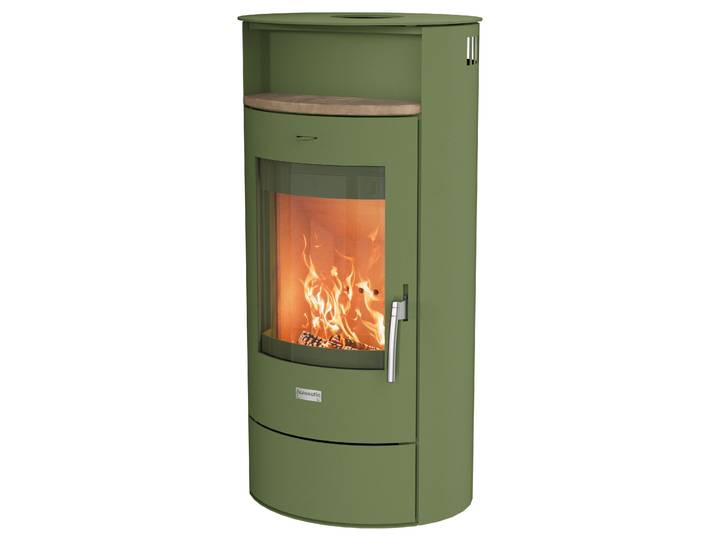 Kaminofen HANSEATIC PIACENZA Stahl salbeigrün, Trendfarbe Lieferung bis ins Wohnzimmer , grün, Kaminöfen, Kaminofen, NEU und Exklusiv, Topseller
