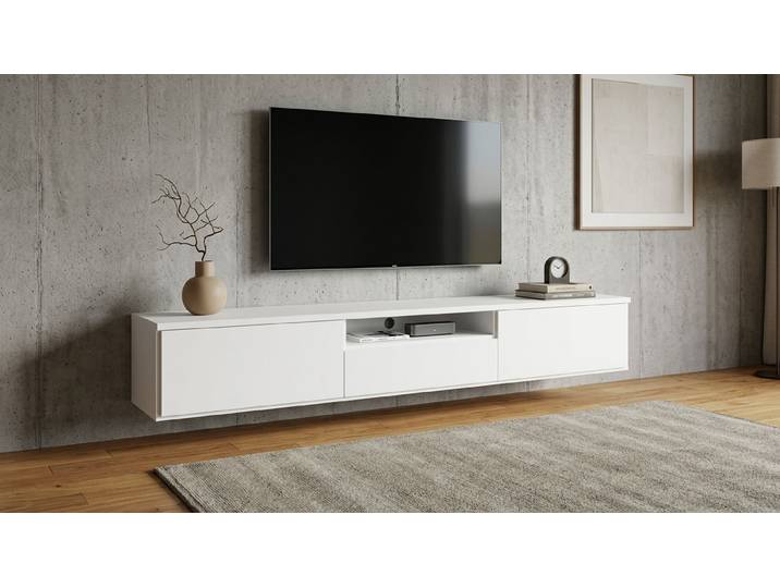 Stylishes Hängesideboard nach Maß MDF Beschichtet MDF Weiß matt