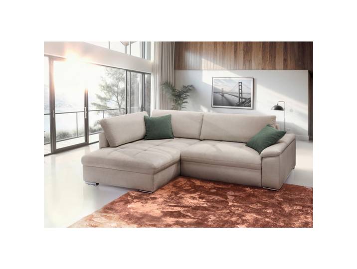 Ecksofa, Beige, 268x178 cm, Textil, 3-Sitzer & Seitenverkehrt Montierbar, Modern, Livetastic