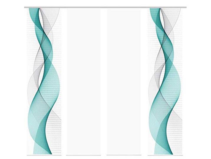 Home Fashion 4er-Set Schiebegardinen OPALIA, 4X 245 x 60 cm inkl. Zubehör, Farbe:türkis