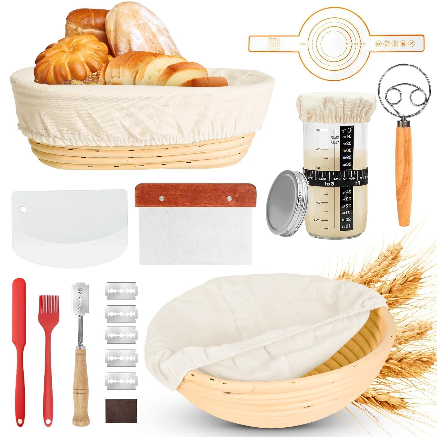 Dripio 10-delige broodbakset inclusief broodbakmand en bakaccessoires